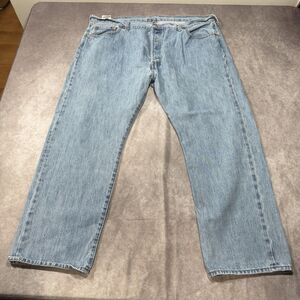 Levis 501 Jeans Men 44x30 Blue Medium Wash Button Fly Straight Leg Denim Vintage